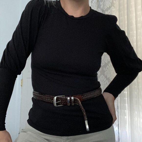 Vintage Braided Leather Belt Size 34 - Picture 1 of 5